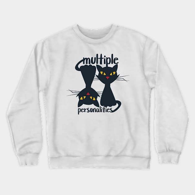 Multiple personalities funny cat Crewneck Sweatshirt by SpaceWiz95